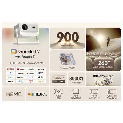 Wanbo Projecteur Vali 1 Pro LED 900 Lumen ANSI 1920 x 1080 Full HD haut-parleur intégré, Autofocus, Full HD, avec téléco-2
