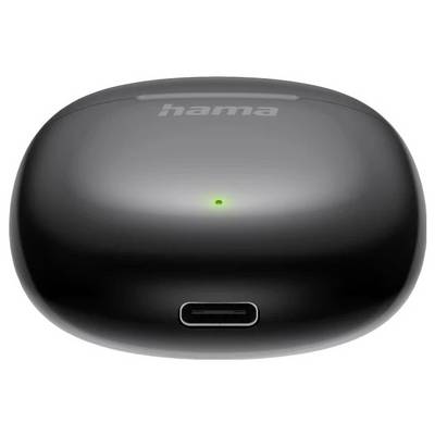 Étui de charge Hama noir avec voyant lumineux vert et port USB-C sur le devant