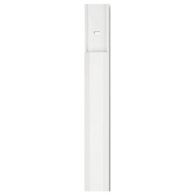 Appareil blanc rectangulaire fixé au mur avec une petite fente d'indicateur horizontal près du haut, présenté sur un fond neutre.