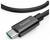 Gros plan d'un connecteur de câble USB-C Hama avec câble tressé noir sur un fond blanc.