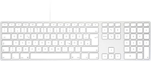 Matias FK318CS-DE Aluminum Wired Keyboard for Mac USB Clavier allemand, QWERTZ, Mac argent/blanc