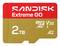 Carte mémoire microSDXC SanDisk Extreme GO 2 To avec classes de vitesse V30, A2 et U1