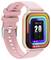 Montre intelligente rose avec un écran couleur rectangulaire affichant l'heure 20:09, la date JEU 08, ainsi que les statistiques de fréquence cardiaque, de pas et de batterie.