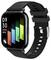 Montre intelligente noire avec cadran carré affichant 09:30 et des barres de remise en forme colorées étiquetées BPM, KM, KCAL et STEP sur un bracelet noir.