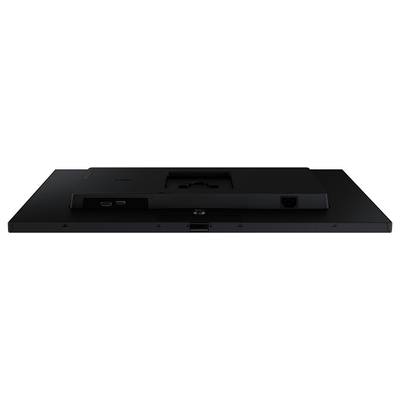 Vue arrière d'un moniteur à écran plat noir montrant les ports et les connecteurs arrière sur le panneau arrière.