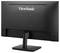 Vue arrière d'un moniteur ViewSonic noir sur son socle, montrant le panneau arrière et les ports de câble.