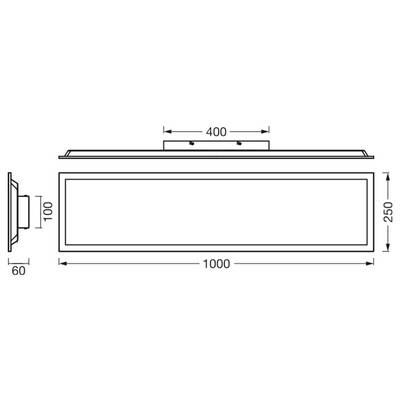 OSRAM HOMELIGHTING Essentials Panel 1000x250mm 24W 830 Black 4058075854710 Panneau à LED 24 W blanc chaud noir-3