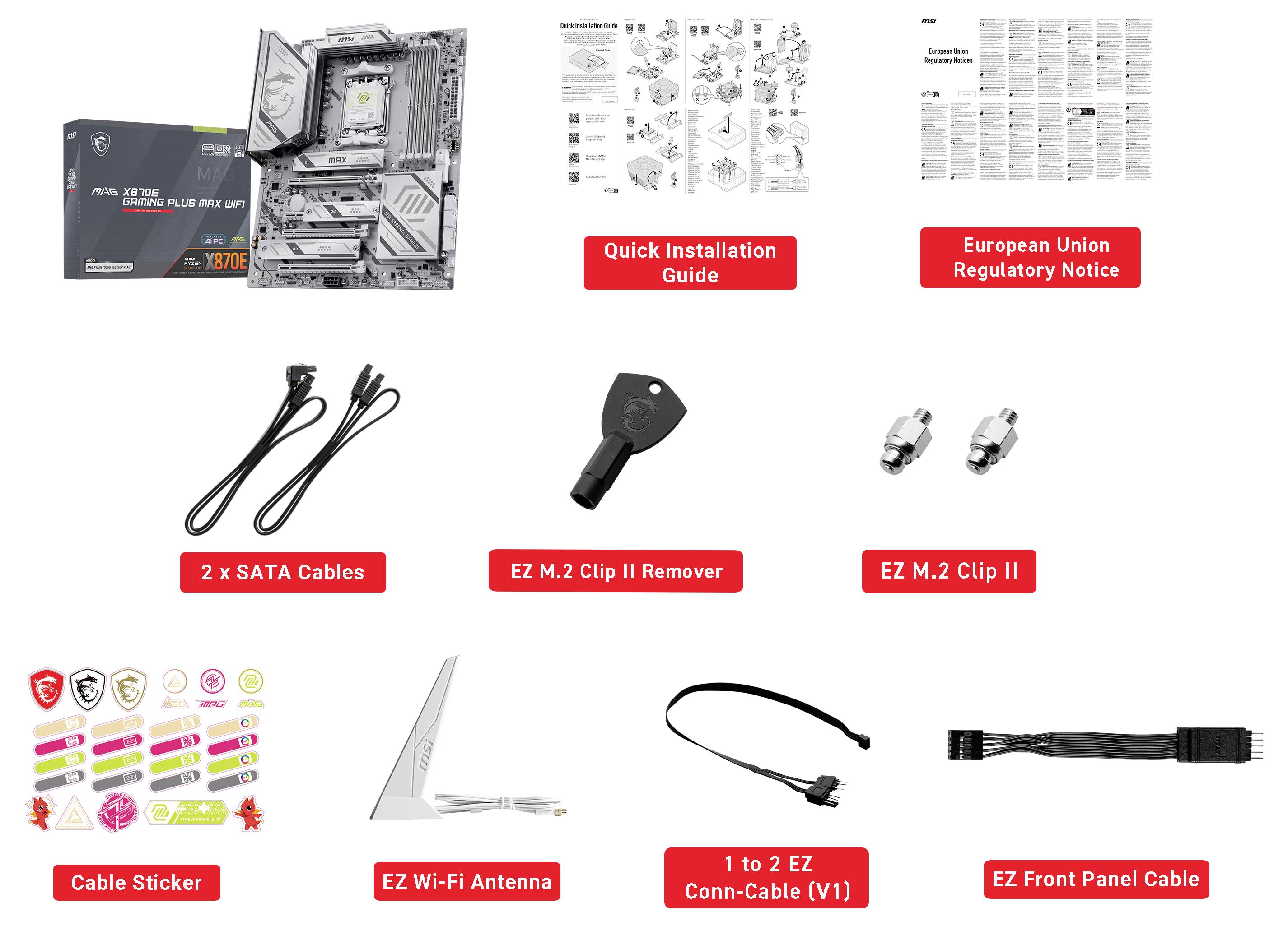 MSI MAG X870E GAMING PLUS MAX WIFI Carte mère Socket (PC) AMD® AM5 Facteur de forme (détails) ATX Chipset de la carte mè-3