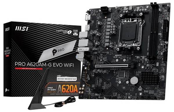 MSI MSI A620AM-G PRO EVO WIFI (AM5) (D) Carte mère Socket (PC) AMD® AM5 Facteur de forme (détails) Micro-ATX