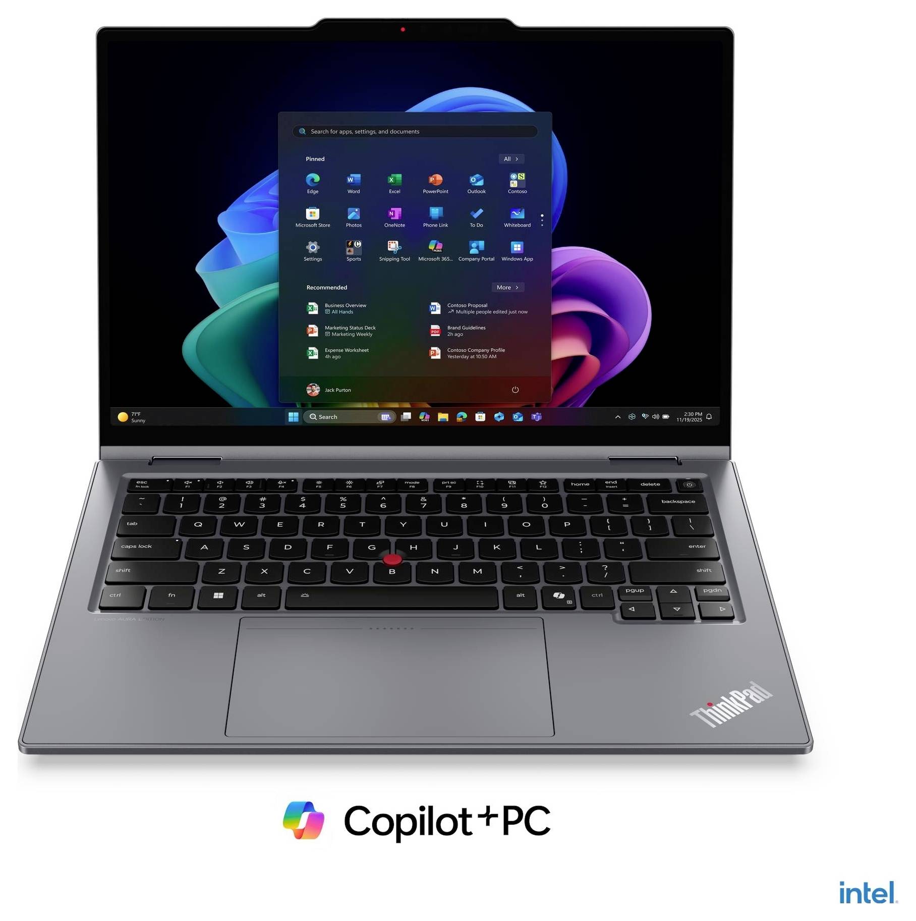 Lenovo PC portable/tablette 2 en 1 21V90022GE 35.6 cm (14 pouces) WUXGA Intel® Core™ Ultra 7 355 32 GB RAM 1 TB SSD alle-7