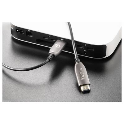 Câble USB-C et connecteur USB-A branchés à l'arrière d'un appareil, montrant les ports disponibles et une configuration de périphérique connecté.