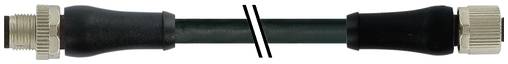 Câble coaxial avec gaine centrale noire et connecteurs métalliques argentés aux deux extrémités.