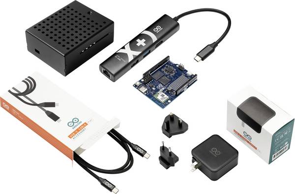 Arduino Sistema Q Arduino UNO Q 4 GB 4 x 2.0 GHz avec boîtier, avec alimentation, avec cordon USB, avec contrôleur
