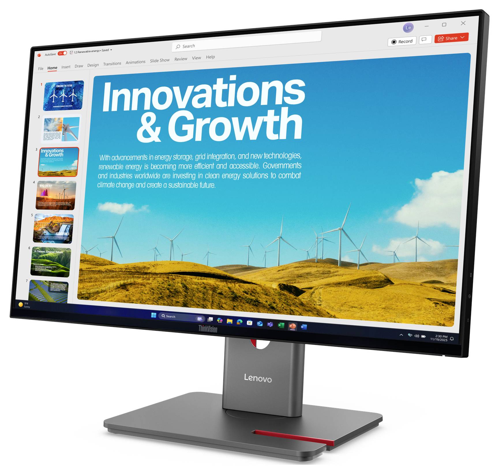 Moniteur LCD Lenovo ThinkVision CEE D (A - G) 60.5 cm 23.8 pouces 2560 x 1440 pixels 16:9 6 ms IPS LCD-1