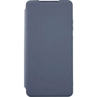 Étui de protection pour smartphone bleu-gris avec bords cousus et coins arrondis, présenté en vue de face sur un fond uni.
