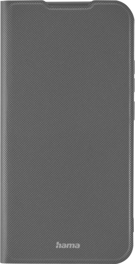 Étui à clapet pour smartphone Gray Hama avec revêtement texturé et bords arrondis, présenté fermé.