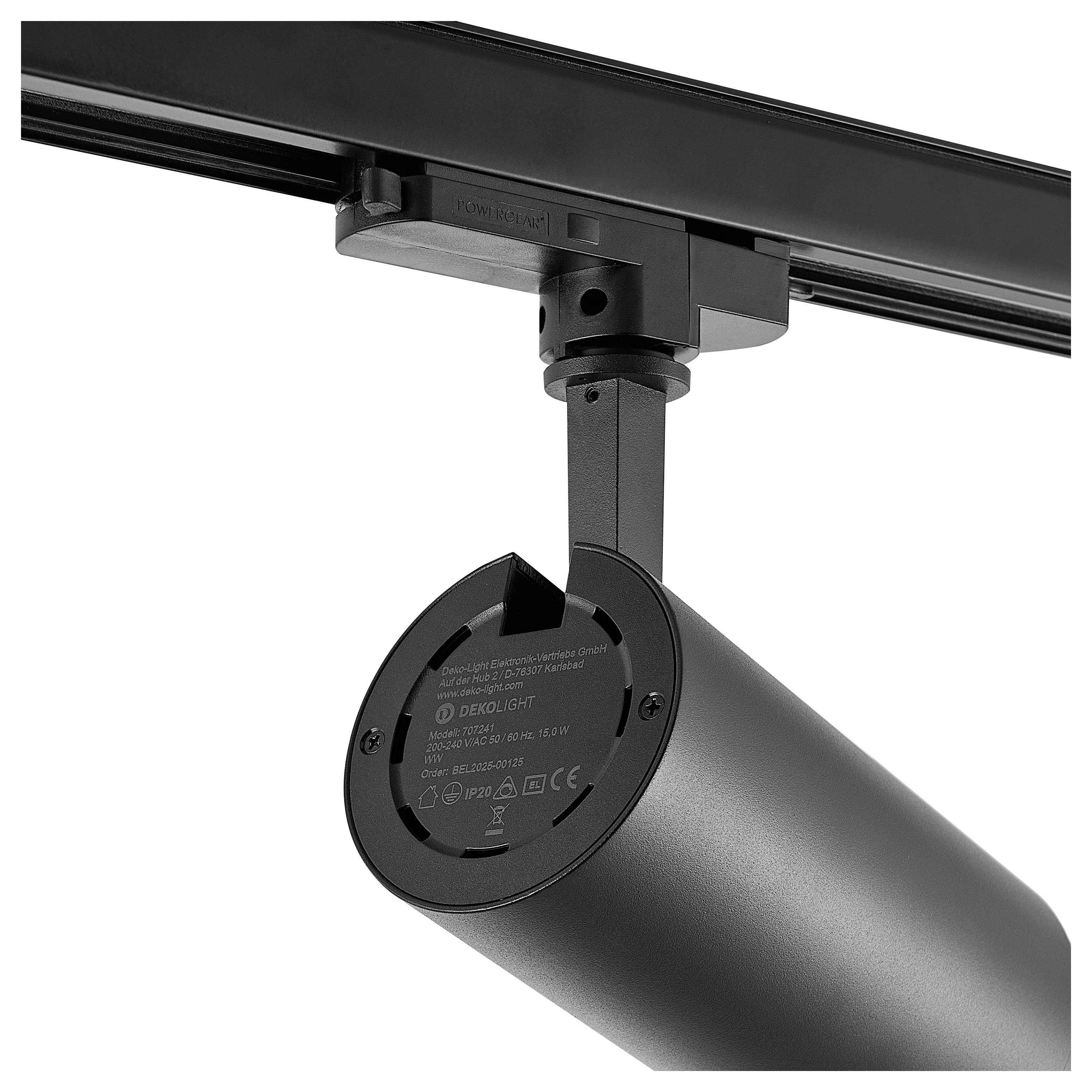 Deko Light Lucea 15 Tilt Eclairage sur rail triphasé 15 W LED noir profond (RAL 9005)-2