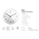 Horloge radiopilotée Mebus 13080 radiopiloté(e) 30 cm blanc mécanisme d'horloge silencieux