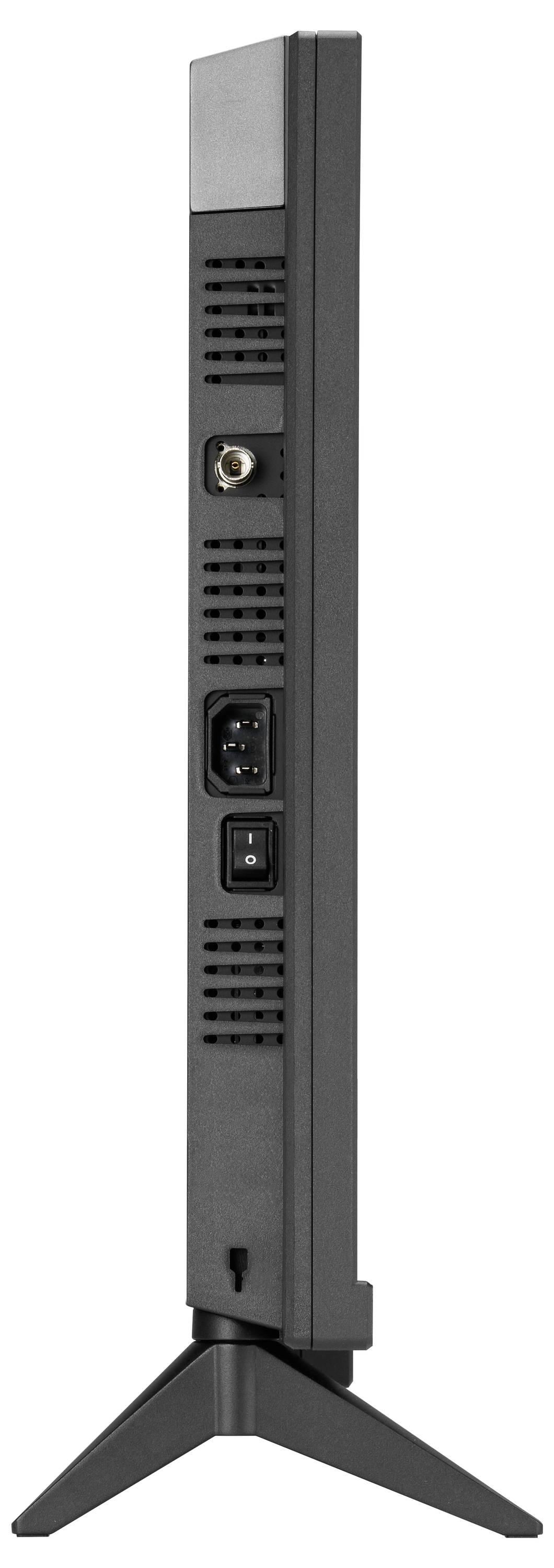 Moniteur de jeu affichant le logo « Phantom Gaming » sur un écran sombre, présenté sur un support avec des pieds angulaires.