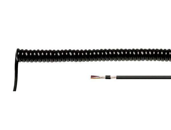 HELU 600155 Câble spiralé LiF12YD11Y 400 mm / 1600 mm 3 x 0.14 mm² noir 1 pc(s)