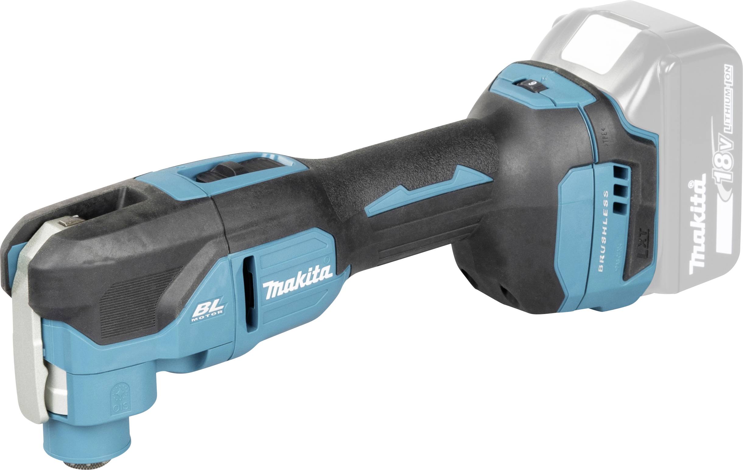 Perceuse-visseuse sans fil Makita 18V à angle droit avec batterie, présentée sur fond blanc.