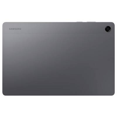 Arrière d'une tablette Samsung grise avec une seule caméra arrière dans le coin supérieur droit.