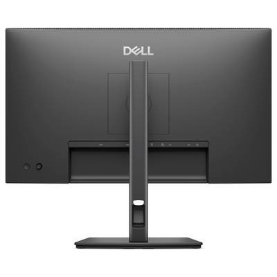 Vue arrière d'un moniteur de bureau Dell sur un pied, montrant le panneau arrière et la zone des câbles.