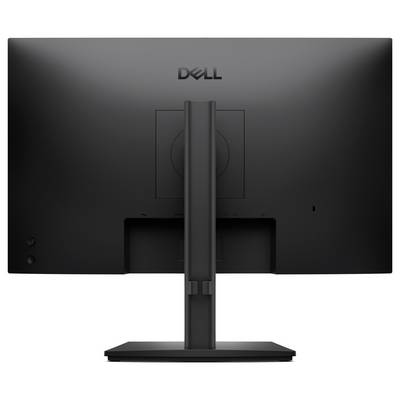 Vue arrière d'un moniteur Dell sur un pied, montrant la colonne de support centrée et l'ouverture rectangulaire de gestion des câbles.