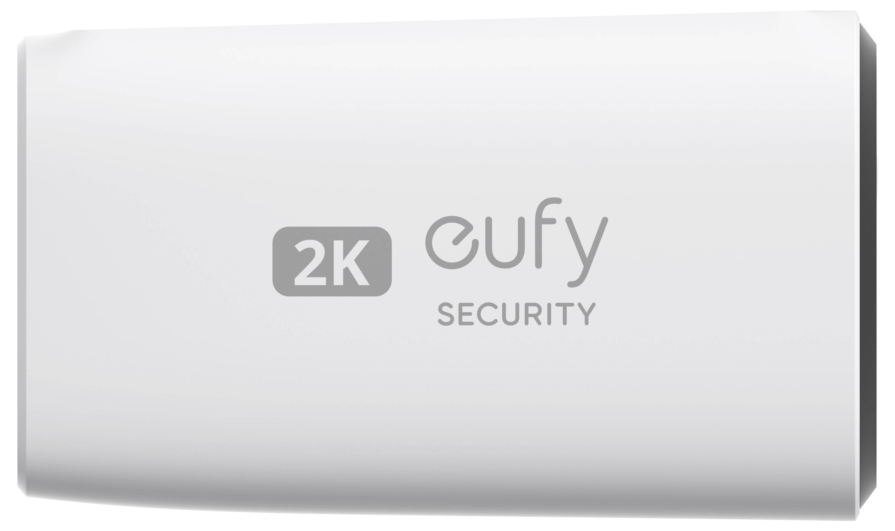 Boîte de produit de sécurité eufy blanche étiquetée '2K' avec le logo eufy et le texte 'SECURITY'.