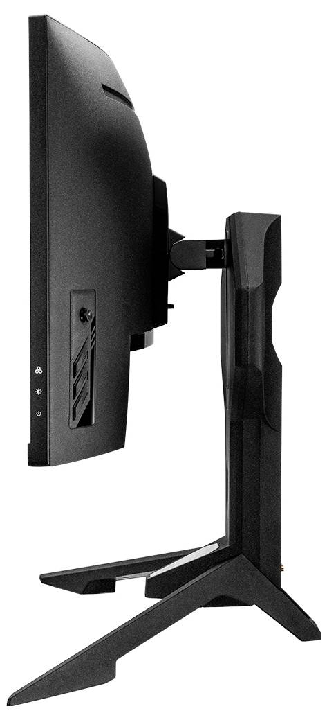 Moniteur BenQ affichant une chouette effraie aux ailes déployées au-dessus d'une scène de rue sombre, avec le logo BenQ dans le coin supérieur gauche.