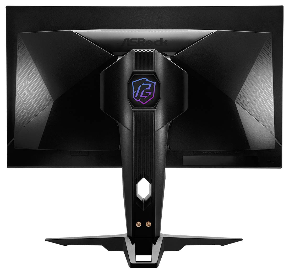 Vue de côté d'un écran plat fin sur un support réglable avec une large base inclinée.