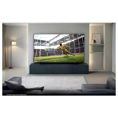 Gros plan du panneau arrière d'un téléviseur montrant les ports et connecteurs étiquetés, y compris les entrées USB, HDMI, LAN, antenne et casque audio.