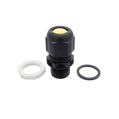 Schuch 901209008 Raccord de câble à vis résistant aux chocs, avec écrou de bloquage, avec joint M20 plastique noir 1 pc(-0