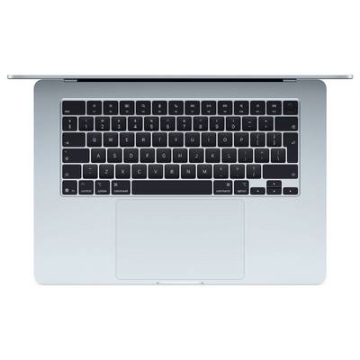 Ordinateur portable argenté vu de dessus avec clavier noir et grand pavé tactile ; design compact et plat visible.