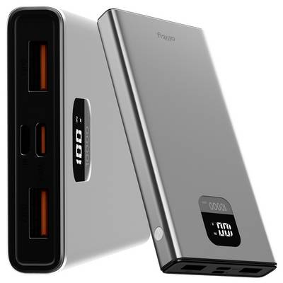 Allity APB-100 Powerbank (batterie supplémentaire) 10000 mAh Quick Charge, Power Delivery LiPo USB-C®, USB-A gris-3