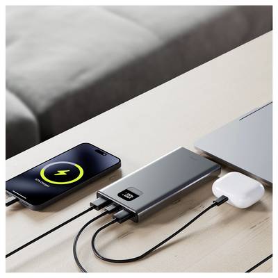Allity APB-100 Powerbank (batterie supplémentaire) 10000 mAh Quick Charge, Power Delivery LiPo USB-C®, USB-A gris-5