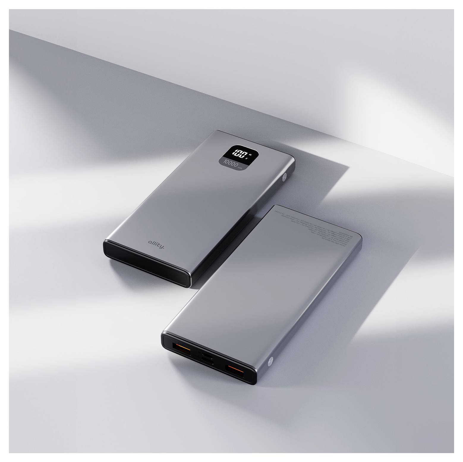 Allity APB-100 Powerbank (batterie supplémentaire) 10000 mAh Quick Charge, Power Delivery LiPo USB-C®, USB-A gris-7