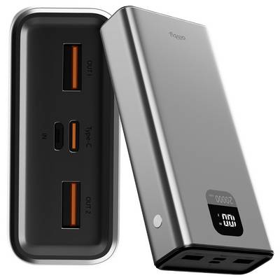 Allity APB-100 Powerbank (batterie supplémentaire) 20000 mAh Quick Charge, Power Delivery LiPo USB-C®, USB-A gris affich-2