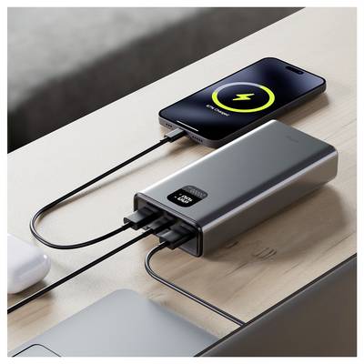 Allity APB-100 Powerbank (batterie supplémentaire) 20000 mAh Quick Charge, Power Delivery LiPo USB-C®, USB-A gris affich-6