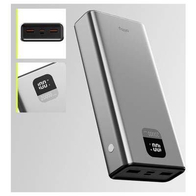 Allity APB-100 Powerbank (batterie supplémentaire) 20000 mAh Quick Charge, Power Delivery LiPo USB-C®, USB-A gris affich-8