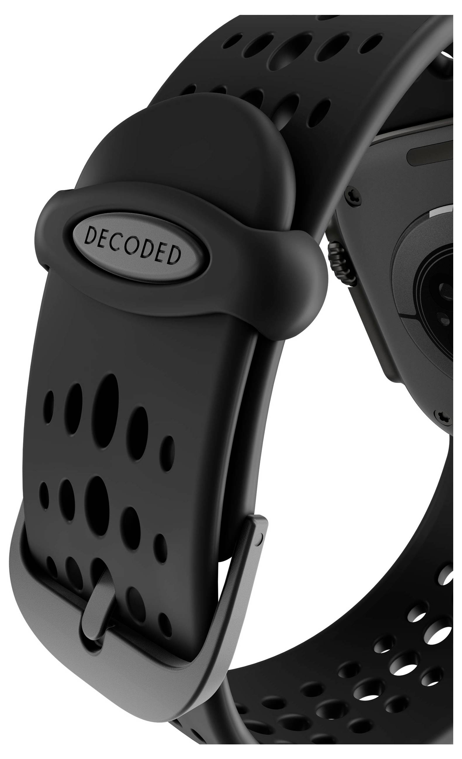 Decoded Decoded Silicone Ares O Strap for Apple Dragonne noir-3