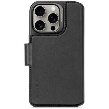 Decoded Decoded Leather Detachable Wallet iPhone Coque arrière  iPhone 16 noir  D25IPO16PDW5BK