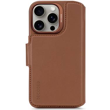 Decoded Decoded Leather Detachable Wallet iPhone Coque arrière  iPhone 16 Pro marron  D25IPO16PDW5TN
