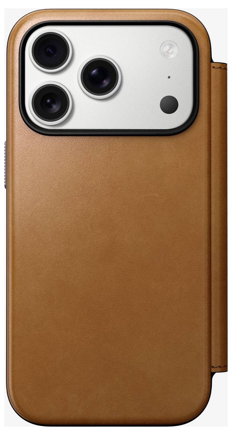Nomad Modern Leather Folio Boîtier rabattable Apple iPhone 17 Pro beige NM014179858-13