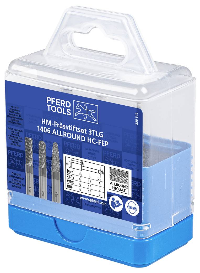 PFERD TOOLS 21901405 Set de fraises sur tige Diamètre de tige 6 mm-1