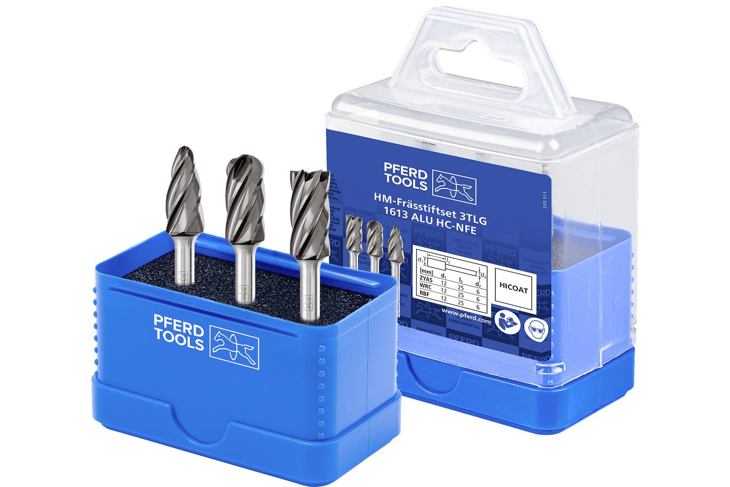 PFERD TOOLS 21901614 Set de fraises sur tige Dimension produit, Ø 12 mm Diamètre de tige 6 mm-0