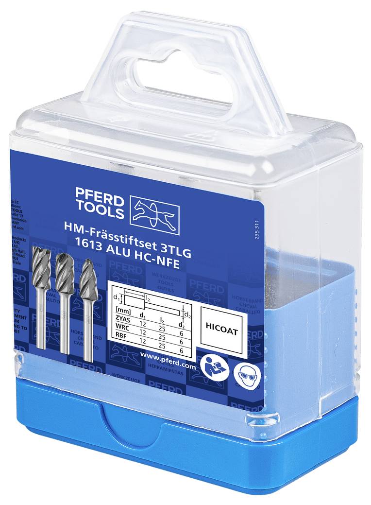 PFERD TOOLS 21901614 Set de fraises sur tige Dimension produit, Ø 12 mm Diamètre de tige 6 mm-1