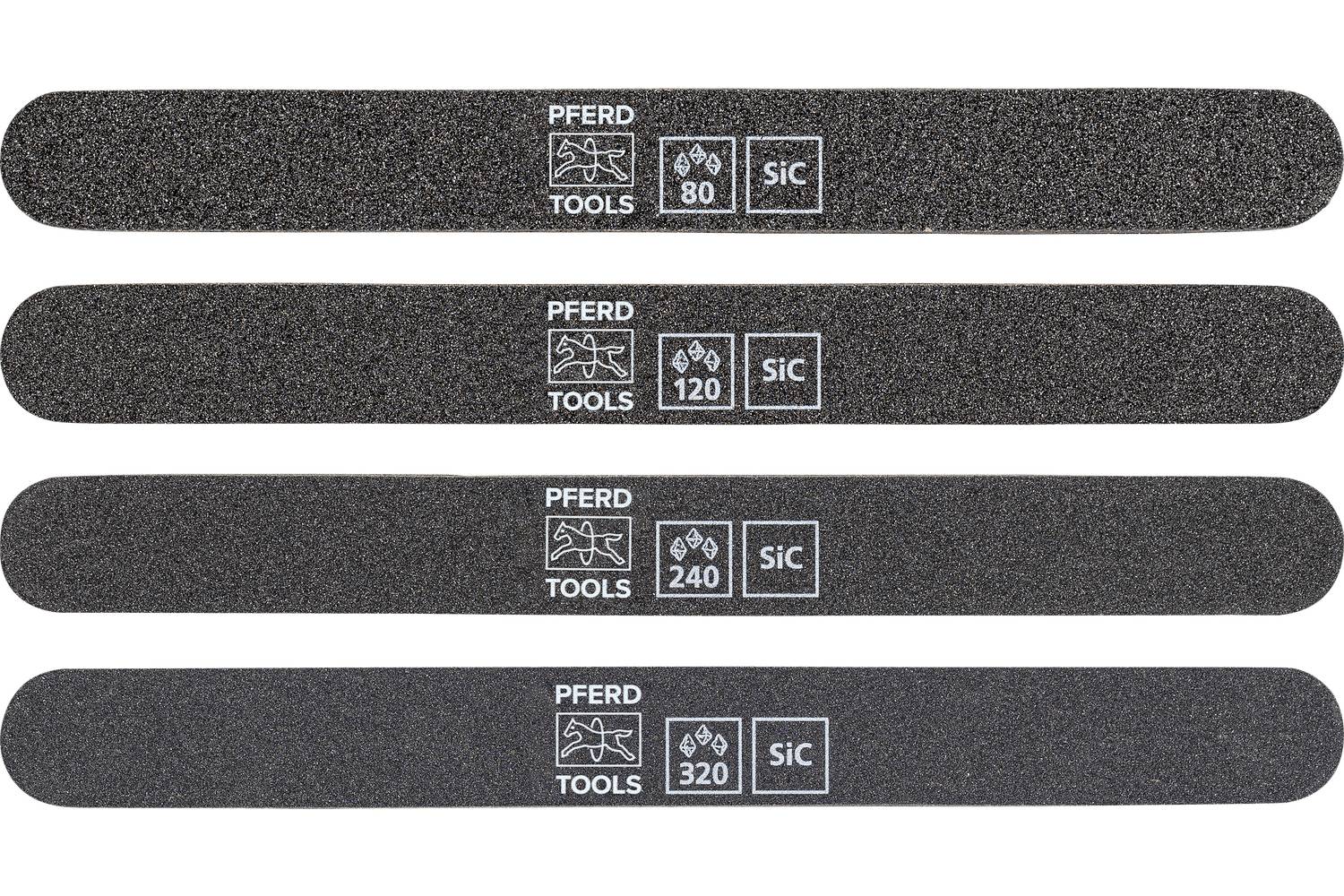 PFERD TOOLS 40110050 Jeu de boucles POUR CHEVAUX OUTILS 4tlg. SF-R 180x19x5mm SIC 80, 120 , 240, 320 pour affûtage et fi-0