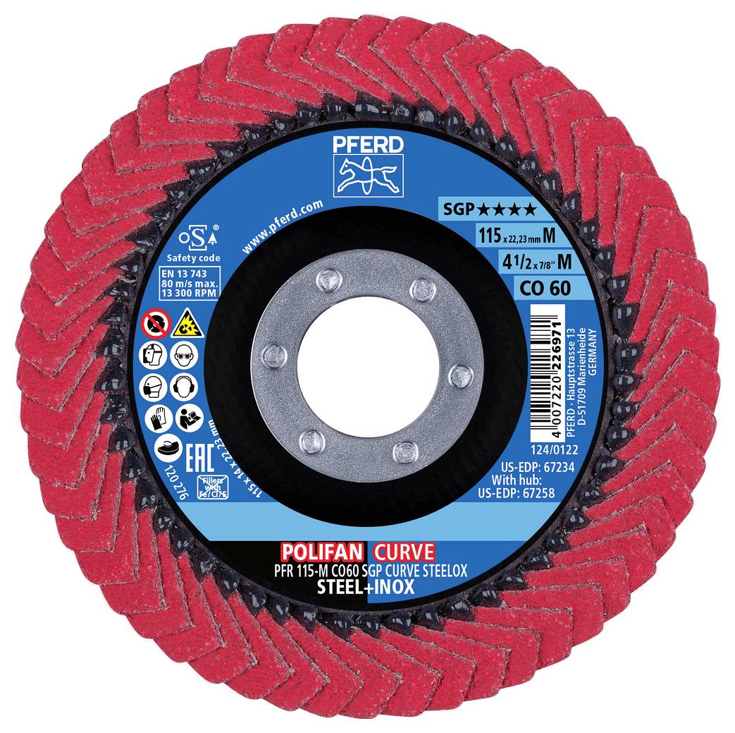PFERD TOOLS 67698036 Jeu de disques à surfacer à lamelles Diamètre 115 mm Grain=60 2 pc(s)-1