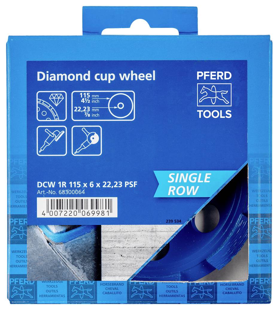 PFERD TOOLS 68300064 OUTILS DE CHEVAL DCW 1R 115x6x22,23 mm pour égaliser le béton et la chape Diamètre 115 mm-1
